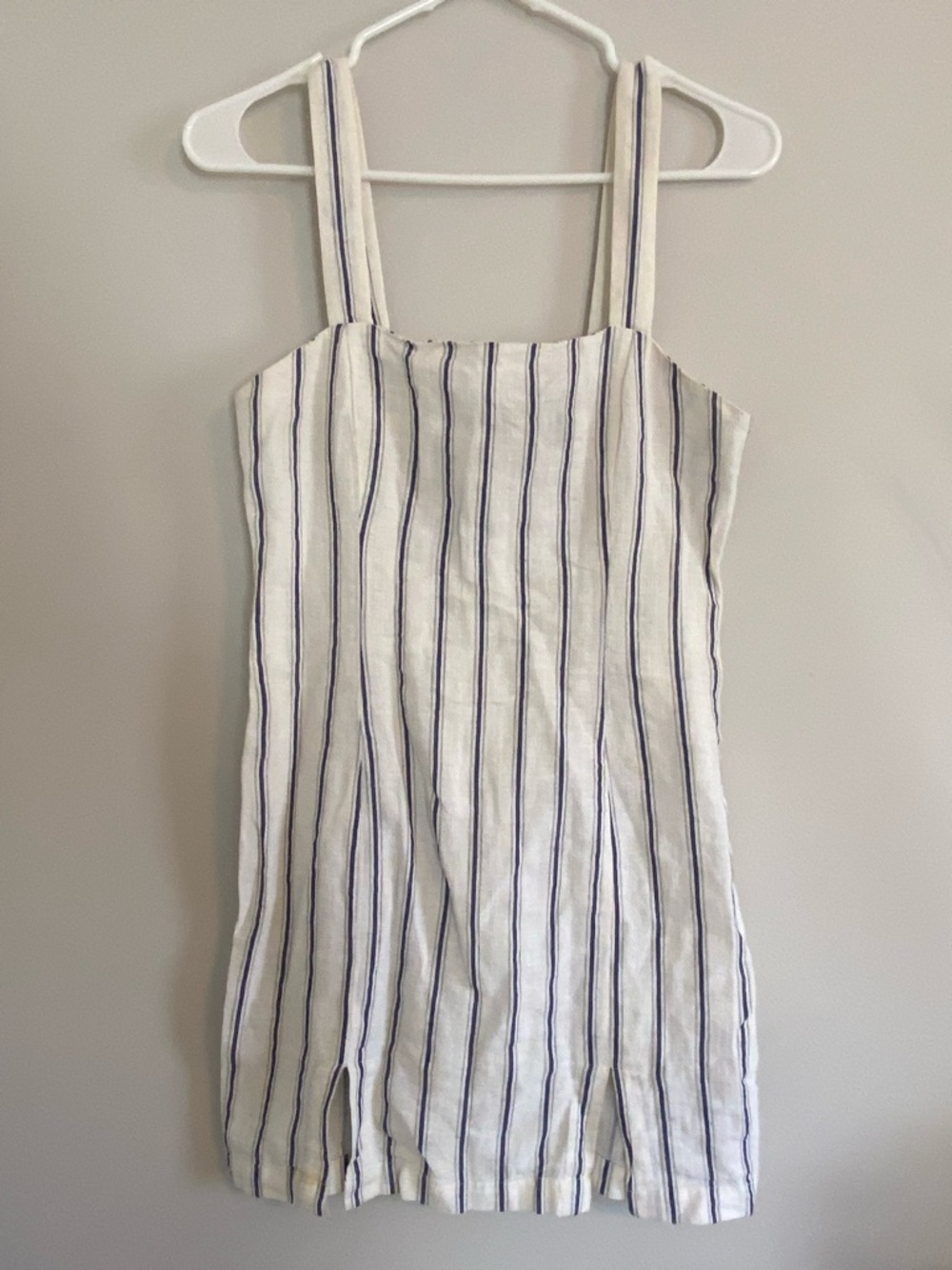 Forever 21 White Dress with Navy Stripes